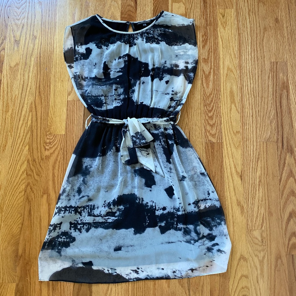 Warehouse Black and White sleeveless dress